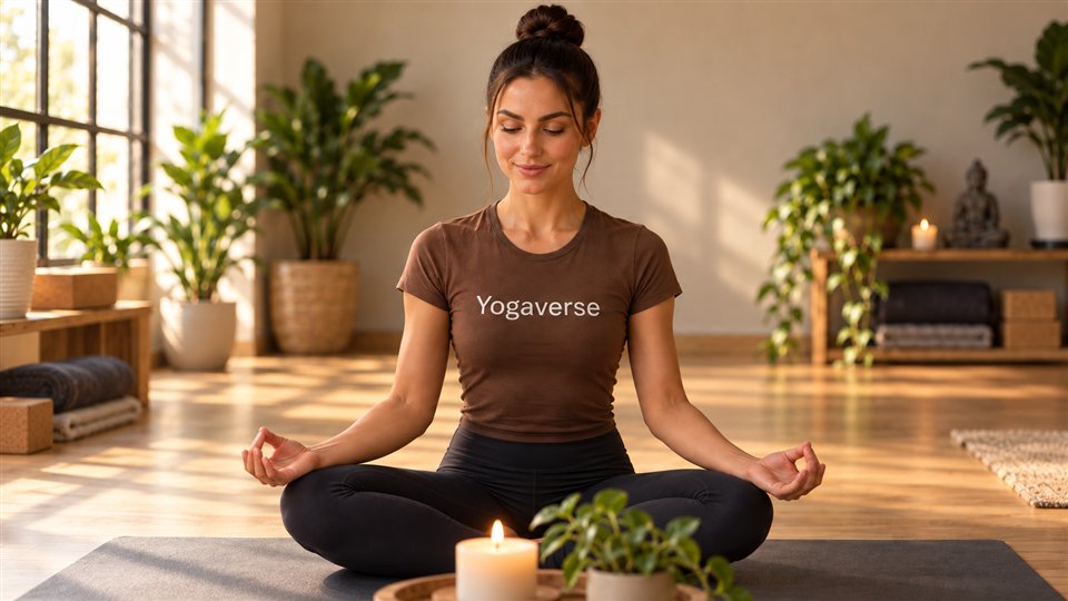 Alice focusing softly during meditation