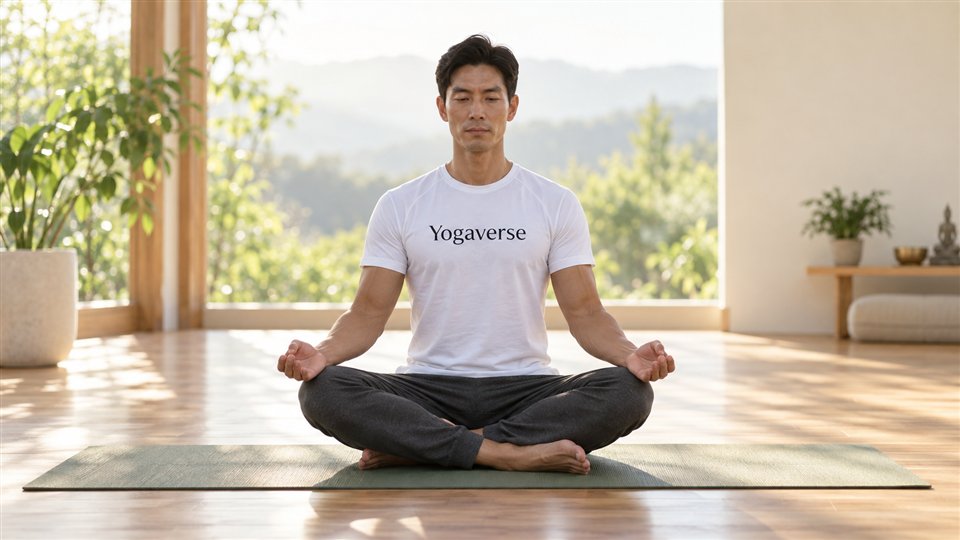Kevin seated calmly after breath practice for sharper focus